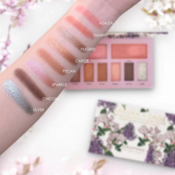 Sakura + Sage Vegan Eyeshadow & Blush Palette by Seraphine Botanicals - Picture 3 of 4